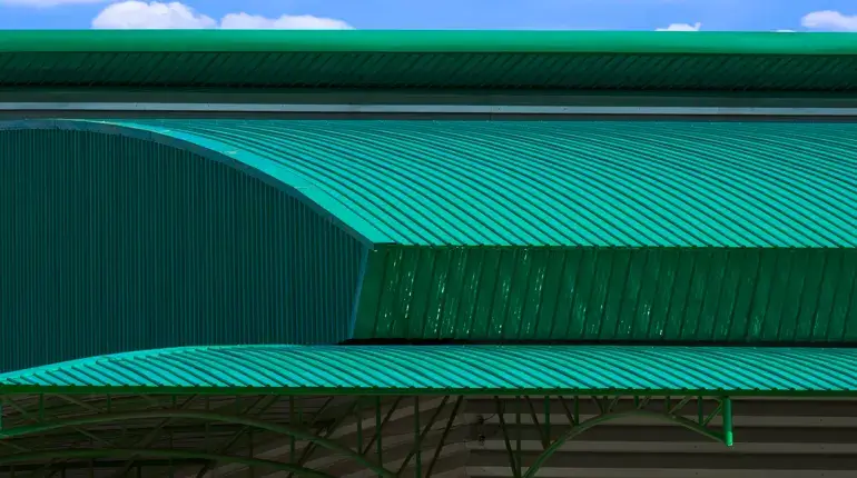 uPVC roofing used in industrial factory for heat reduction and durability